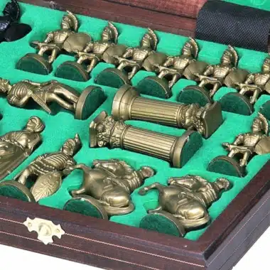 Echiquier Pliable en Bois et Pieces Echecs Spartiates avec Rangement – Image 6
