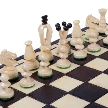 Jeu d'Echecs et Echiquier en Bois Pliant avec Rangement – Image 5