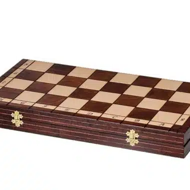 Echiquier Pliable en Bois et Pieces Echecs Spartiates avec Rangement – Image 7