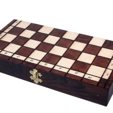 Jeu d'Echecs en Bois Orné Pliable - 31x31 cm – Image 9