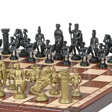 Echiquier Pliable en Bois et Pieces Echecs Spartiates avec Rangement – Image 5
