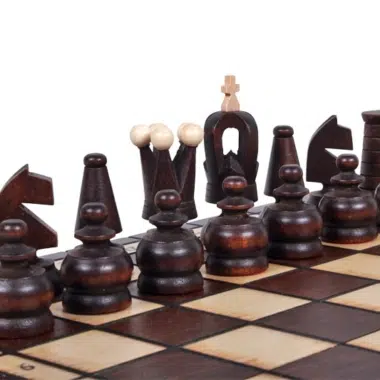 Jeu d'Echecs en Bois Orné Pliable - 31x31 cm – Image 3
