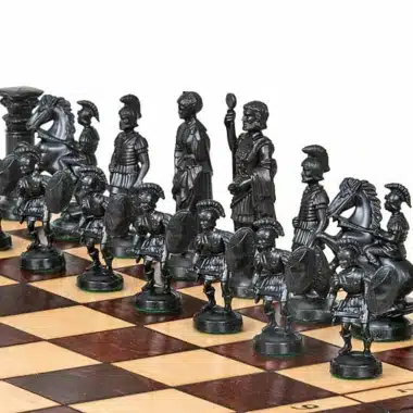 Echiquier Pliable en Bois et Pieces Echecs Spartiates avec Rangement – Image 4