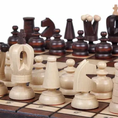 Jeu d'Echecs en Bois Orné Pliable - 31x31 cm – Image 6