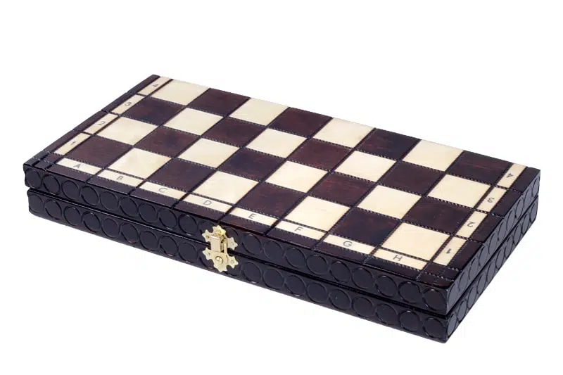 Jeu d'Echecs et Echiquier en Bois Pliant avec Rangement – Image 8