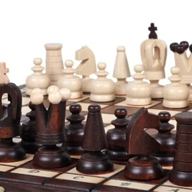 Jeu d'Echecs en Bois Orné Pliable - 31x31 cm – Image 5