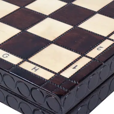 Jeu d'Echecs et Echiquier en Bois Pliant avec Rangement – Image 9