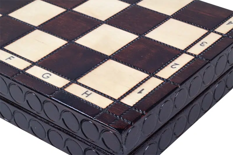Jeu d'Echecs et Echiquier en Bois Pliant avec Rangement – Image 9