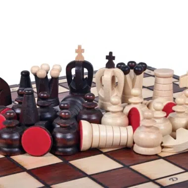 Jeu d'Echecs en Bois Orné Pliable - 31x31 cm – Image 7