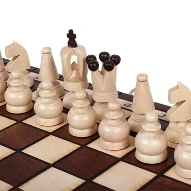 Jeu d'Echecs en Bois Orné Pliable - 31x31 cm – Image 4