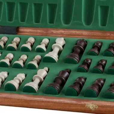 Echiquier en Bois Pliable et Pieces Echecs Staunton en Bois avec Rangement – Image 6
