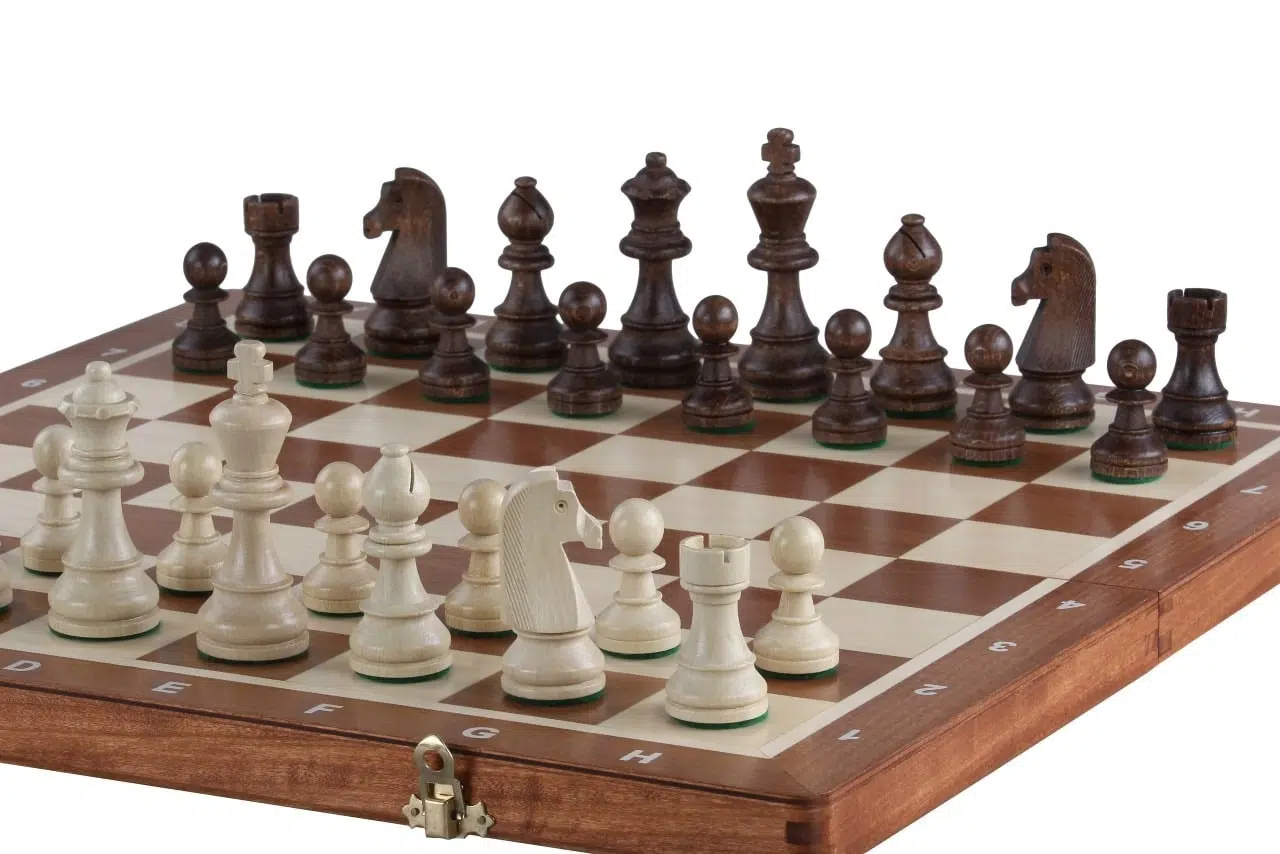 Echiquier en Bois Pliable et Pieces Echecs Staunton en Bois avec Rangement – Image 5