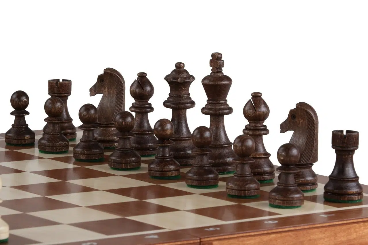 Echiquier en Bois Pliable et Pieces Echecs Staunton en Bois avec Rangement – Image 3