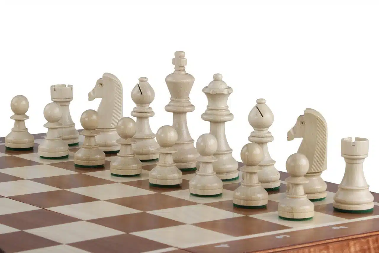 Echiquier en Bois Pliable et Pieces Echecs Staunton en Bois avec Rangement – Image 4