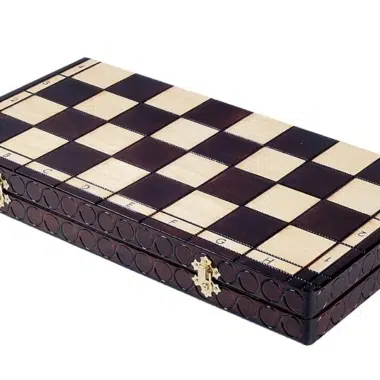 Jeu d'Echecs en Bois et Echiquier Pliable avec Reperes Alphanumeriques en Bois – Image 9