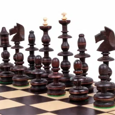 Jeu Echecs et Echiquier Geant en Bois Pliant – Image 3