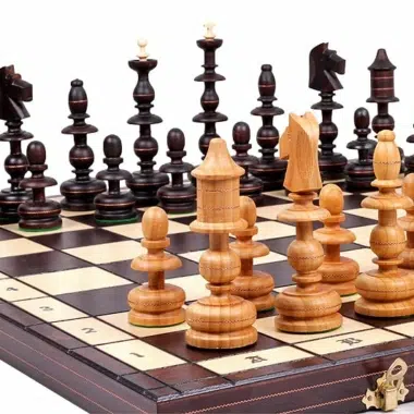 Jeu Echecs et Echiquier Geant en Bois Pliant – Image 7