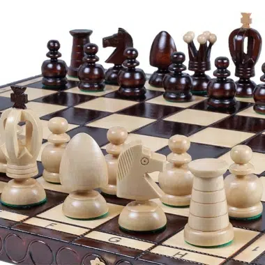 Jeu d'Echecs en Bois et Echiquier Pliable avec Reperes Alphanumeriques en Bois – Image 6