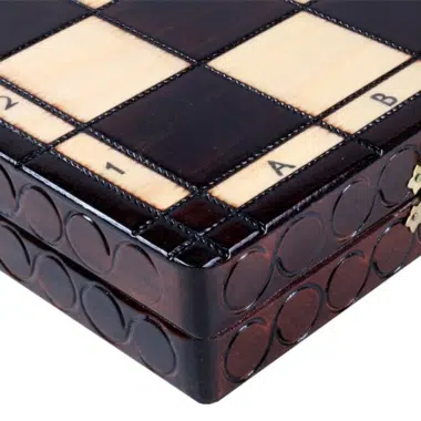 Jeu d'Echecs en Bois et Echiquier Pliable avec Reperes Alphanumeriques en Bois – Image 10