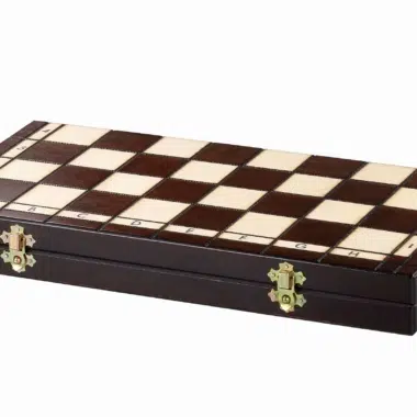 Jeu d'Echecs en Bois et Echiquier Pliable en Bois avec Rangement – Image 7