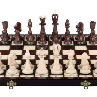 Jeu d'Echecs en Bois et Echiquier Pliable en Bois avec Rangement – Image 6