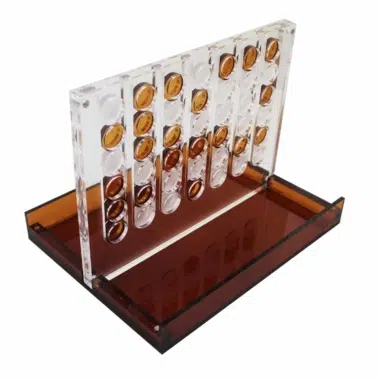 Jeu de Societe Puissance 4 Original en Plexiglas Orange – Image 3