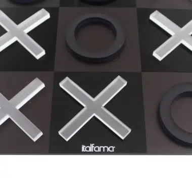 Jeu Morpion Noir et Blanc en Plexiglas avec Rangement – Image 3