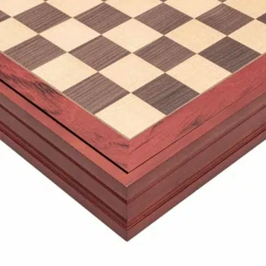 Jeu d'Echecs Florence et Echiquier en Bois de Noyer et Erable avec Rangement – Image 9
