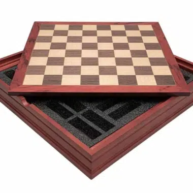 Jeu d'Echecs Florence et Echiquier en Bois de Noyer et Erable avec Rangement – Image 6