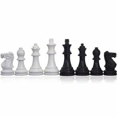 Pieces Echecs Staunton Noires et Blanches et Echiquier Blanc – Image 5