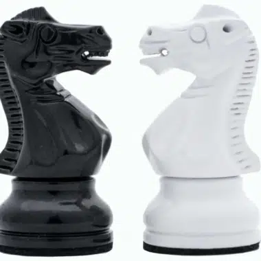 Pieces Echecs Staunton Noires et Blanches et Echiquier Blanc – Image 6