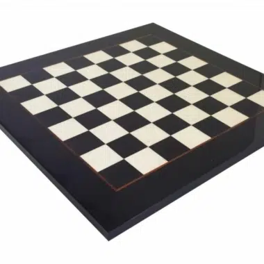 Pieces Echecs Staunton en Metal Plaqué Or et Argent & Echiquier en Bois d'Erable Noir Laqué – Image 4