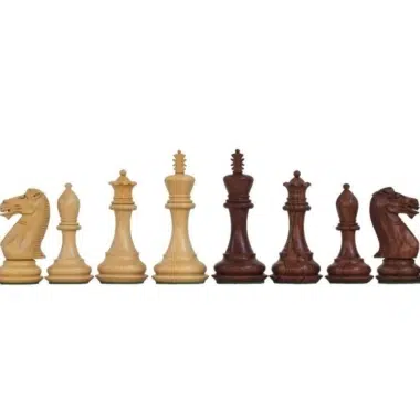 Pieces Echecs en Bois de Rose Staunton et Echiquier en Bois de Noyer et Erable – Image 3