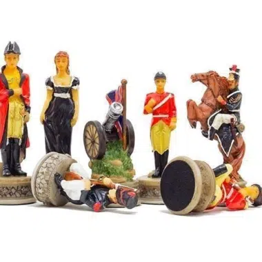 Ensemble Jeu d'Échecs Bataille de Waterloo et Échiquier en Bois – Image 3