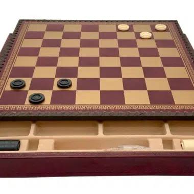 Ensemble Jeu d'Échecs Napoléon et Échiquier en Similicuir avec Compartiments de Rangement – Image 6