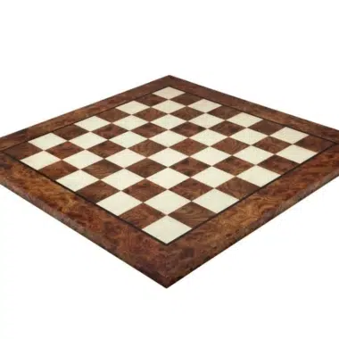 Ensemble Jeu d'Échecs en Laiton Massif et Échiquier en Bois d'Orme et de Bruyere avec Finition Brillante – Image 5