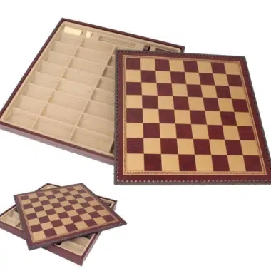 Ensemble Jeu d'Échecs Napoléon et Échiquier en Similicuir avec Compartiments de Rangement – Image 9