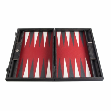 Backgammon en Similicuir Rouge Bourgogne - Grand Modèle 48 x 30 cm – Image 5