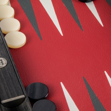 Backgammon en Similicuir Rouge Bourgogne - Grand Modèle 48 x 30 cm – Image 3