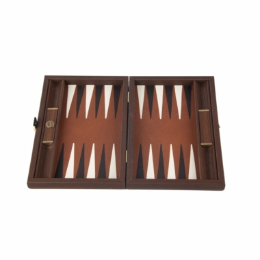 Backgammon de Voyage en Similicuir Caramel - Petit Modèle (30 x 20 cm) – Image 4