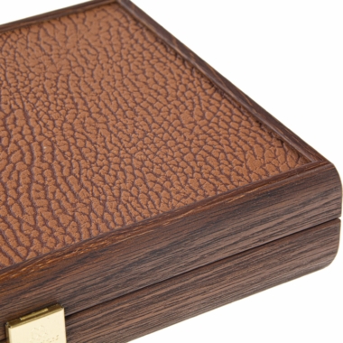 Backgammon de Voyage en Similicuir Caramel - Petit Modèle (30 x 20 cm) – Image 6