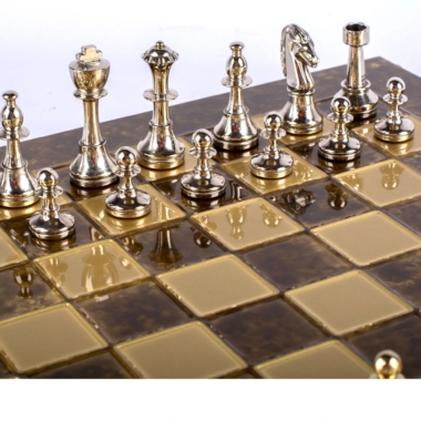 Ensemble de Jeu d'Échecs Staunton en Métal avec Coffret de Rangement – Image 11