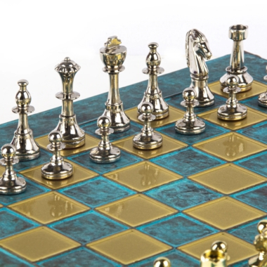 Ensemble de Jeu d'Échecs Staunton en Métal avec Coffret de Rangement – Image 26