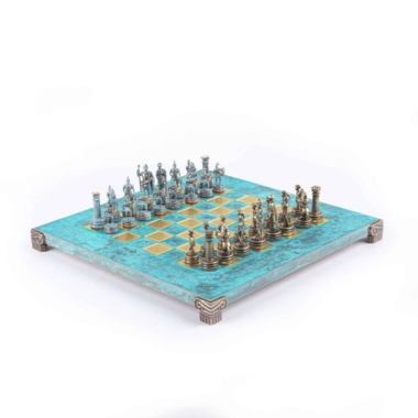 Ensemble de Jeu d'Échecs Grec et Romain en Métal - Échiquier 5 Coloris au Choix, avec Coffret de Rangement en Bois Stratifié – Image 4