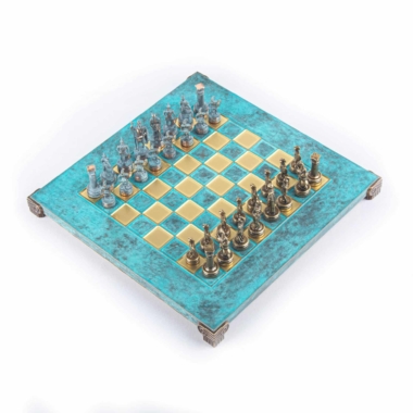 Ensemble de Jeu d'Échecs Grec et Romain en Métal - Échiquier 5 Coloris au Choix, avec Coffret de Rangement en Bois Stratifié – Image 3