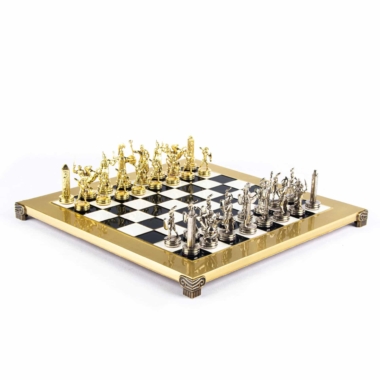 Ensemble de Jeu d'Échecs Mythologie Grecque - Pièces Or & Argent  - 36 x 36 cm – Image 5