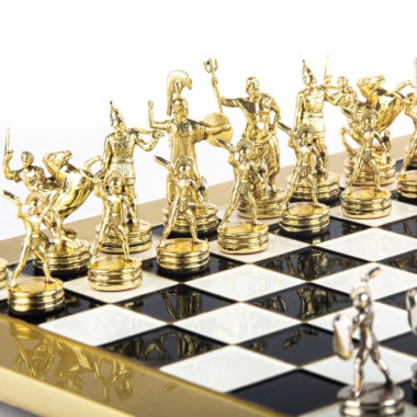 Ensemble de Jeu d'Échecs Mythologie Grecque - Pièces Or & Argent  - 36 x 36 cm – Image 4