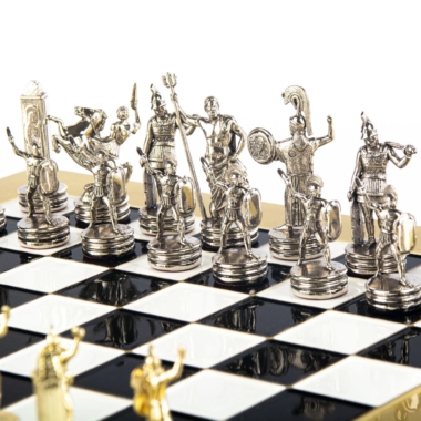 Ensemble de Jeu d'Échecs Mythologie Grecque - Pièces Or & Argent  - 36 x 36 cm – Image 6