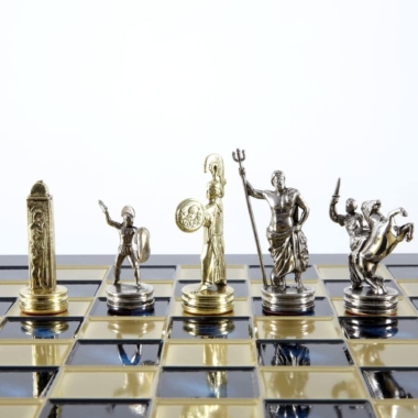 Ensemble de Jeu d'Échecs Mythologie Grecque - Pièces Or & Argent  - 36 x 36 cm – Image 11