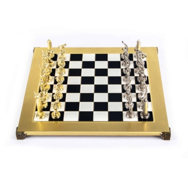 Ensemble de Jeu d'Échecs en Metal Lanceurs de Disque Or & Argent - 36 x 36 cm – Image 25